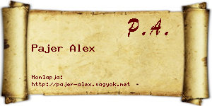 Pajer Alex névjegykártya